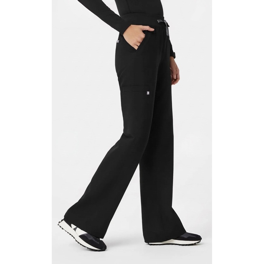 FIGS Isabel High-Rise Wide-Leg Scrub Pant Black Women's Medium Tall workwear